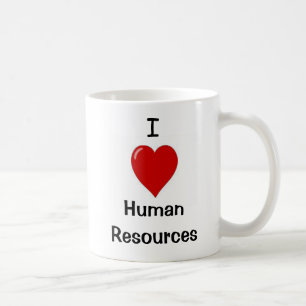 Taza De Café Amo recursos humanos - el doble echó a un lado