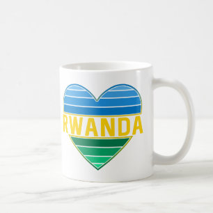 Taza De Café Amo Ruanda, el corazón ruandés ruandés