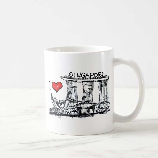 Taza De Café Amo Singapur (Derecha)
