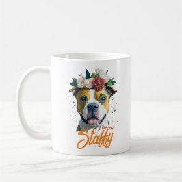 Taza De Café Amo Staffordshire Bull Terrier - Amo Mi Staffy