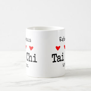 Taza De Café Amo Tai Chi Funny Cita con corazones rojos