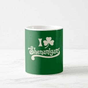 Taza De Café Amo travesuras trébol de trébol día de San Patrici