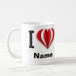 Taza De Café Amo [Tu Nombre]" Mug de corazón
