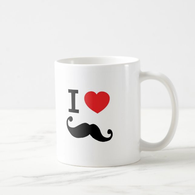 Taza De Café Amo twirly el bigote (Derecha)