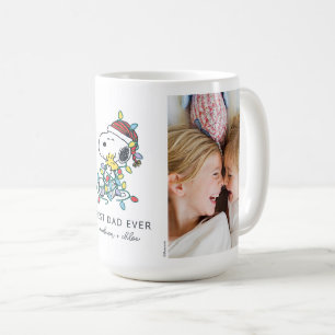 Taza De Café Amo y luces navidades - Mejor foto de papá