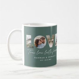 Taza De Café Amor 4 foto moderna mínima personalizada verde