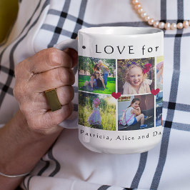 Taza De Café Amor a la abuela multifoto simples corazones lindo