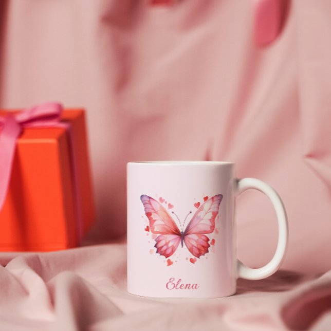 Taza De Café Amor a la mariposa | Feminina | Nombre personaliza (Subido por el creador)