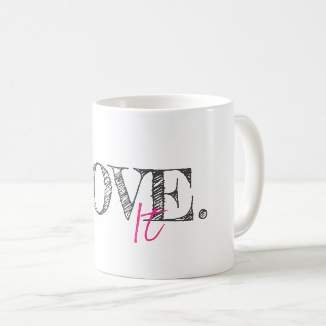 Taza De Café AMOR A LA TIPOgrafía Moderna Artista Rosa Blanco N (Anverso derecho)