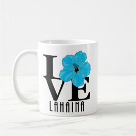Taza De Café AMOR a Lahaina Azul Hibiscus 11oz