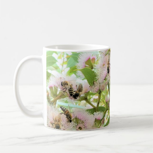 TAZA DE CAFÉ AMOR A LAS AZAS. FLORA NATIVA AUSTRALIANA CON ARAÑ (Izquierda)