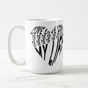 Taza De Café Amor A Mi Vida Diseño De Tipografía Blanca Y Negra