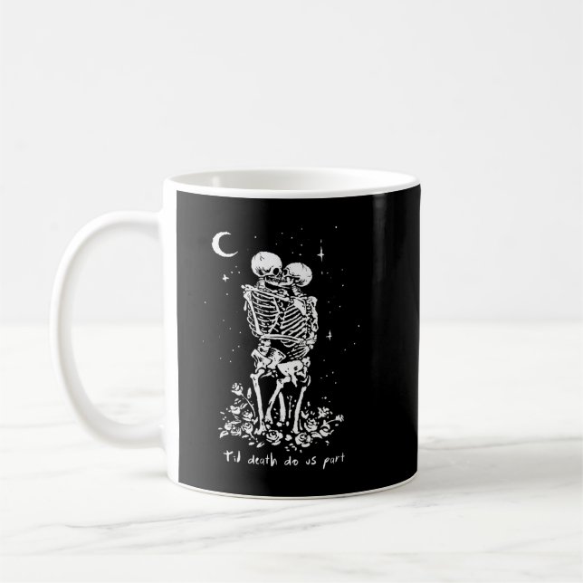 Taza De Café Amor al cráneo hasta la muerte Esbozo Parejas Aman (Izquierda)