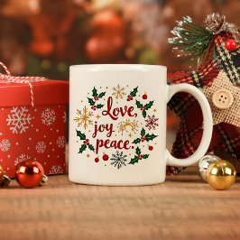 Taza De Café Amor, Alegría, Paz - Espíritu Navidad