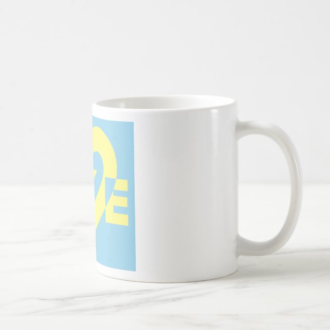 Taza De Café Amor Amarillo en azul (Derecha)