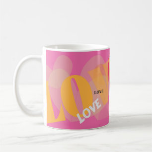 Taza De Café Amor, amor, amor, rosa, amarillo, tarjeta del día
