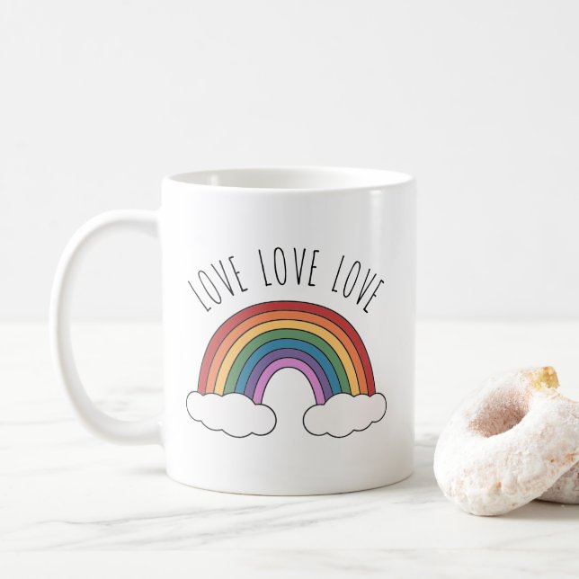 Taza De Café Amor Arcoíris Amor Amor (Con donut)
