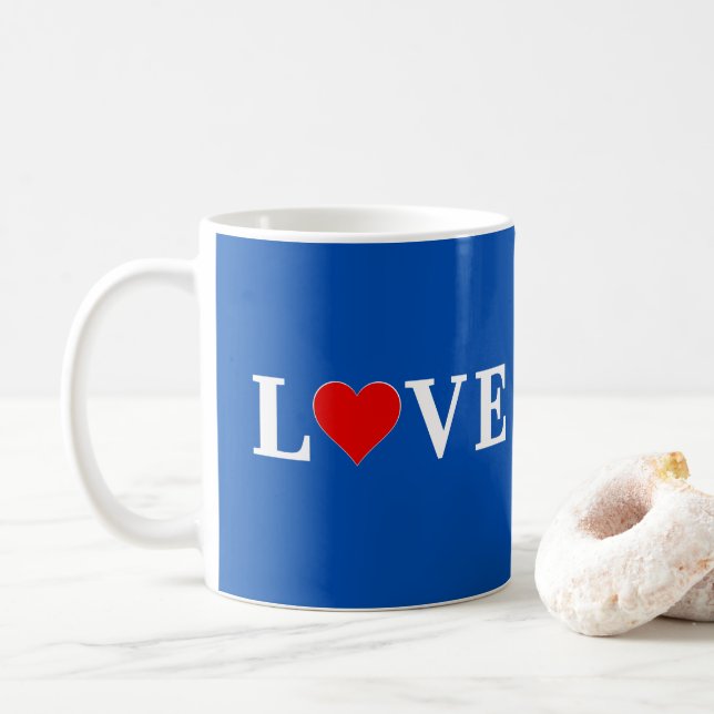 Taza De Café Amor azul de la marina (Con donut)