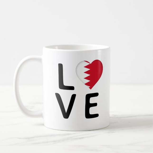 Taza De Café Amor - Bandera de Bahréin (Izquierda)