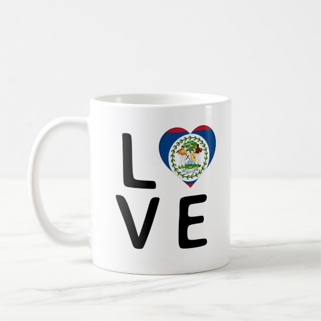 Taza De Café Amor - Bandera de Belice (Izquierda)