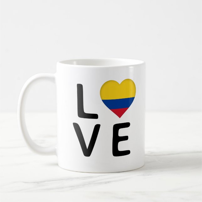 Taza De Café Amor - Bandera de Colombia (Izquierda)