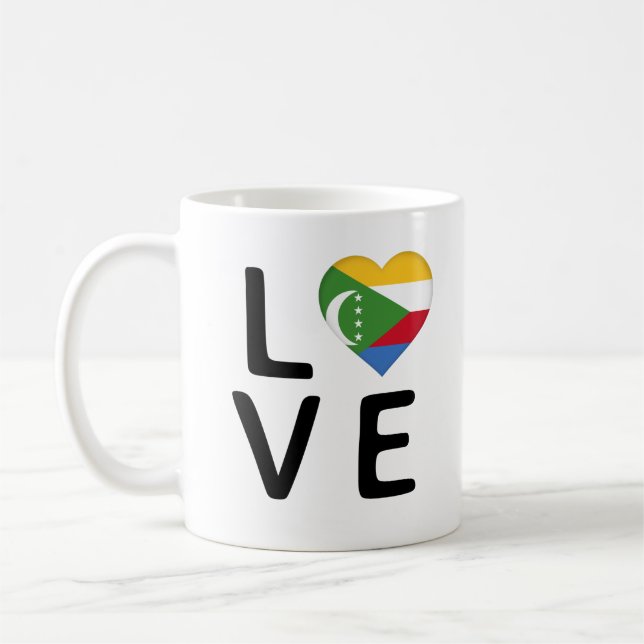 Taza De Café Amor - Bandera de Comoras (Izquierda)