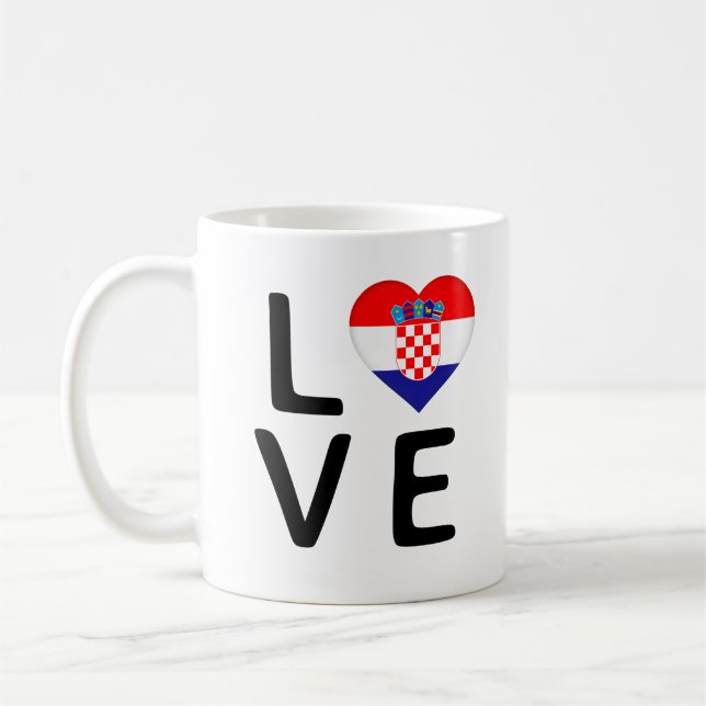 Taza De Café Amor - Bandera de Croacia (Izquierda)