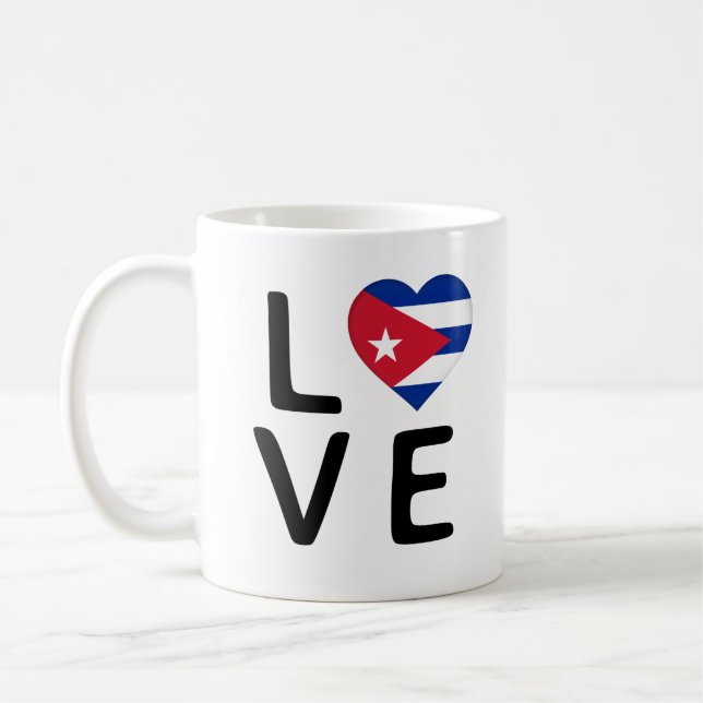 Taza De Café Amor - Bandera de Cuba (Izquierda)