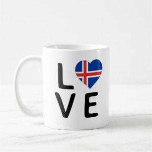 Taza De Café Amor - Bandera de Islandia