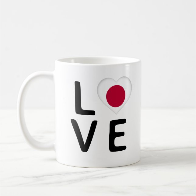 Taza De Café Amor - Bandera de Japón (Izquierda)