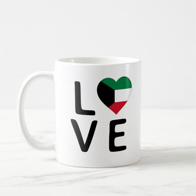 Taza De Café Amor - Bandera de Kuwait (Izquierda)