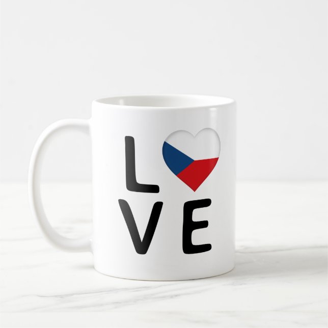 Taza De Café Amor - Bandera de la República Checa (Izquierda)