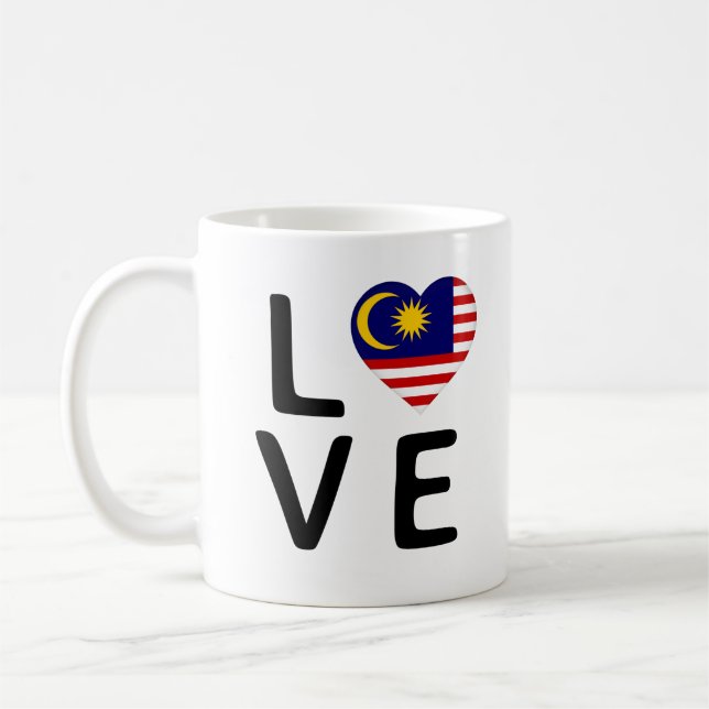 Taza De Café Amor - Bandera de Malasia (Izquierda)