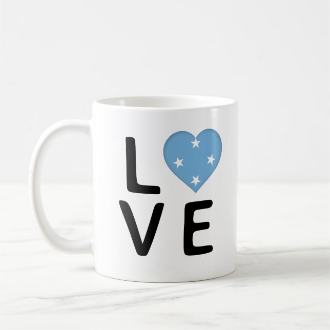 Taza De Café Amor - Bandera de Micronesia (Izquierda)