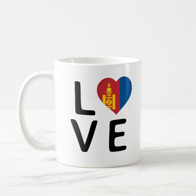 Taza De Café Amor - Bandera de Mongolia (Izquierda)