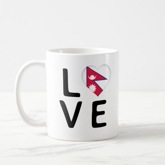 Taza De Café Amor - Bandera de Nepal (Izquierda)
