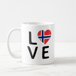 Taza De Café Amor - Bandera de Noruega