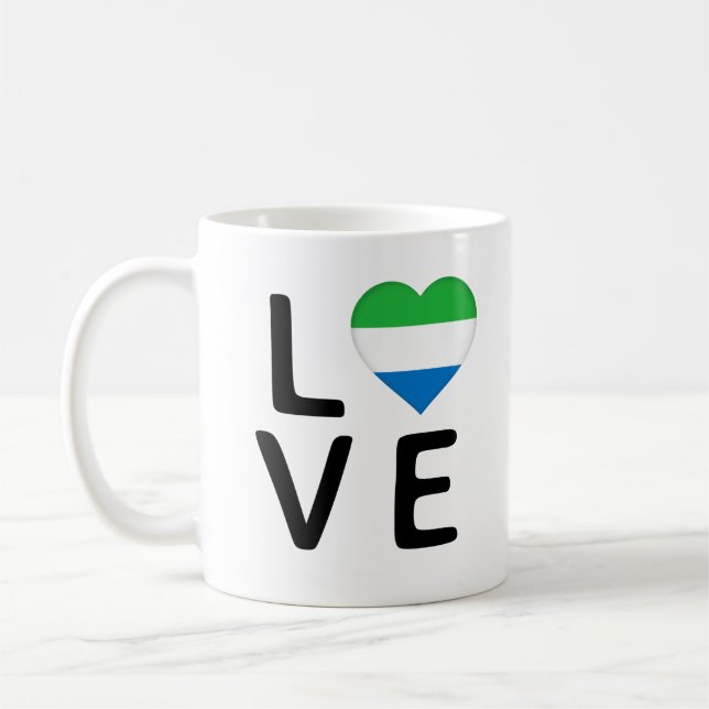 Taza De Café Amor - Bandera de Sierra Leona (Izquierda)