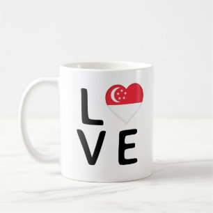Taza De Café Amor - Bandera de Singapur