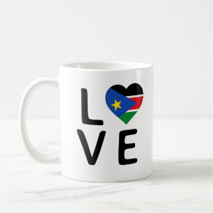 Taza De Café Amor - Bandera de Sudán del Sur
