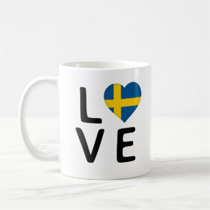 Taza De Café Amor - Bandera de Suecia