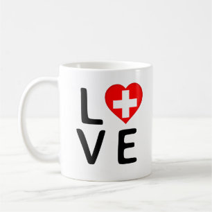 Taza De Café Amor - Bandera de Suiza