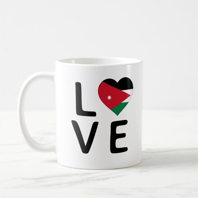 Taza De Café Amor - Bandera Jordana (Izquierda)