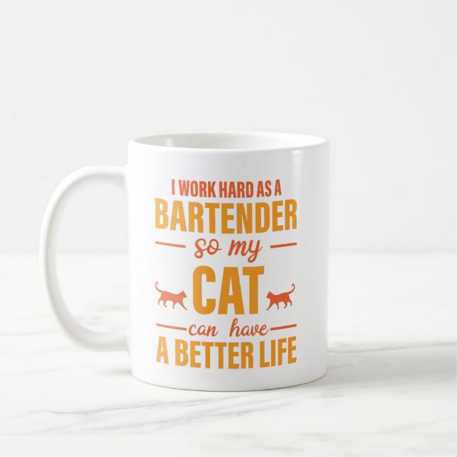 Taza De Café Amor barman por gato (Izquierda)