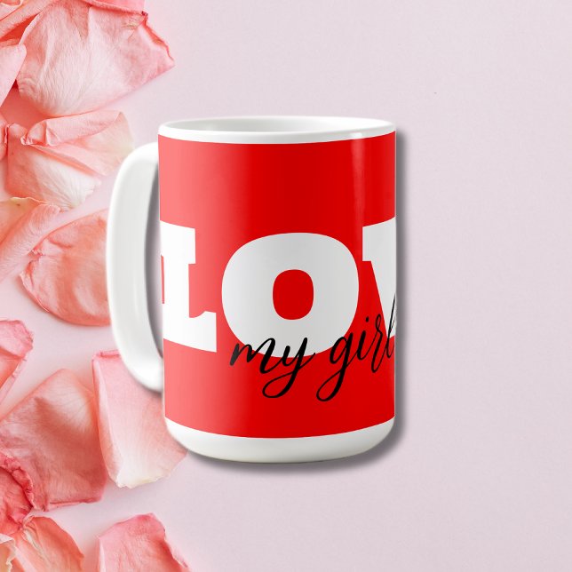 Taza De Café Amor blanco Neon Red Valentine (Subido por el creador)