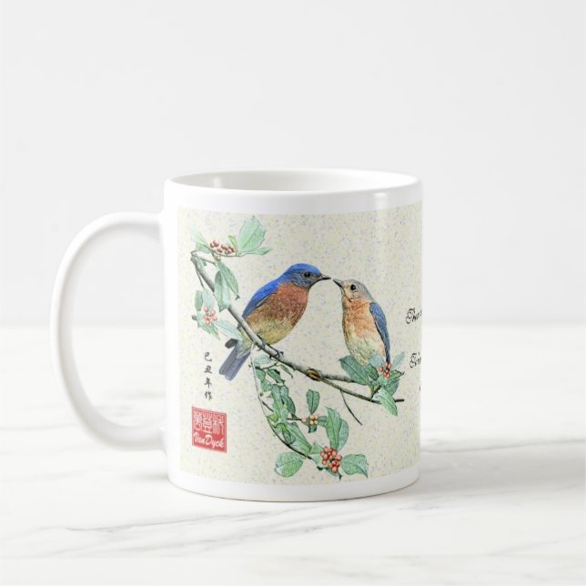 Taza De Café "Amor" Bluebirds_Mug (Izquierda)