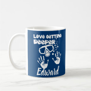Taza De Café Amor cada vez más profundo (Buceo Scuba)