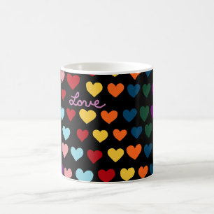 Taza De Café Amor con arcoíris de corazones