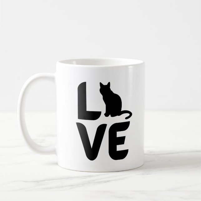 Taza De Café Amor con un gato como O (Izquierda)