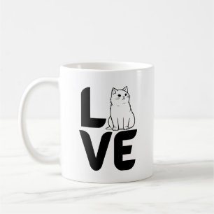 Taza De Café Amor con un gato como O